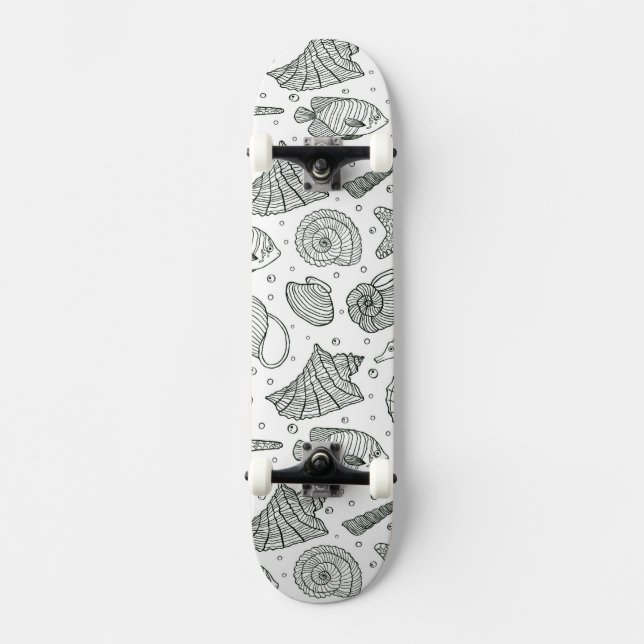 Ocean Inhabitants Pattern 3 Skateboard Deck (Front)