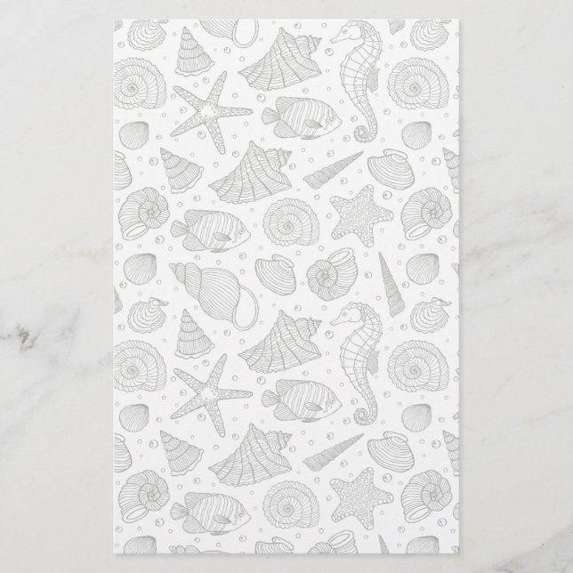 Ocean Inhabitants Pattern 3 Stationery (Front)