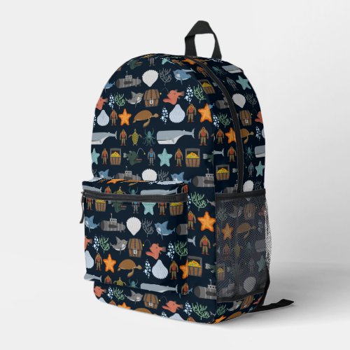 Ocean Inhabitants Pattern Printed Backpack
