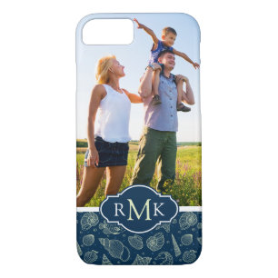 Ocean Inhabitants Pattern Your Photo & Monogram iPhone 8/7 Case