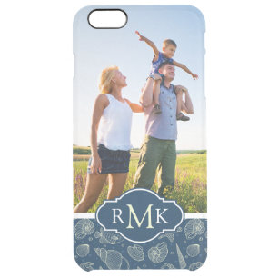 Ocean Inhabitants Pattern Your Photo & Monogram Clear iPhone 6 Plus Case