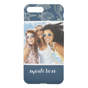 Ocean Inhabitants Pattern   Your Photo & Name iPhone 8 Plus/7 Plus Case