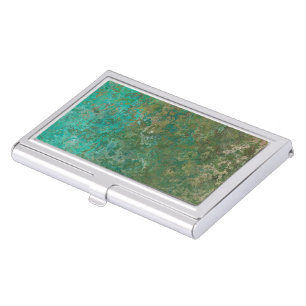 Ocean Inspired Alcohol Ink Abstract Business Card Case