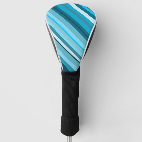 Ocean_Inspired BlueTealAqua Stripes Golf Head Cover