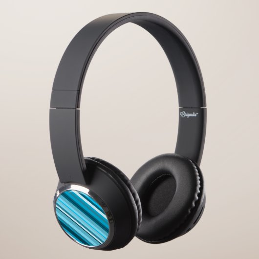 Ocean-Inspired Blue/Teal/Aqua Stripes Headphones (3/4)