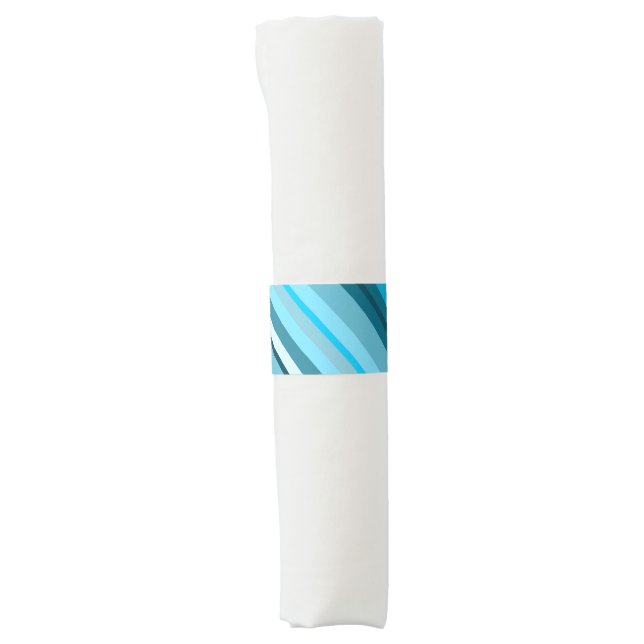 Ocean-Inspired Blue/Teal/Aqua Stripes Napkin Bands (Front)