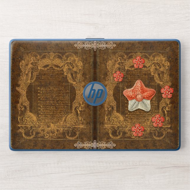Ocean-Inspired Book Cover HP Laptop Skin (Front)