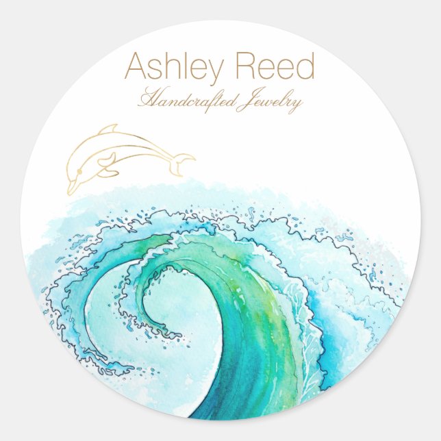Ocean Inspired Jewelry Packaging labels (Front)
