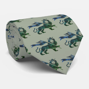 Ocean inspired Lion of Judah Neck Tie