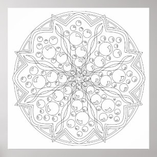Ocean Inspired Mandala Coloring Poster