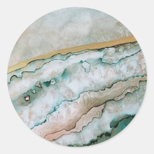 Ocean Inspired Phone Grip Classic Round Sticker (Front)