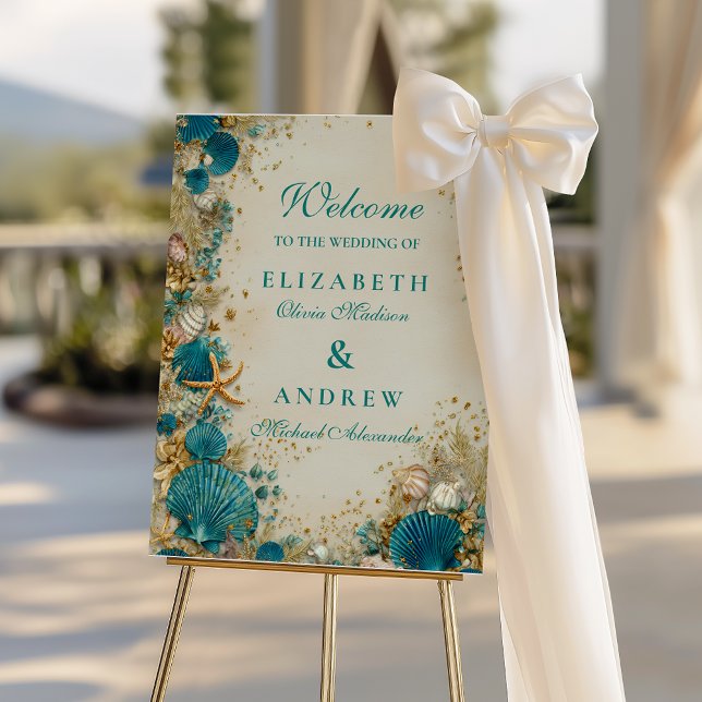 Ocean Inspired Seashell Wedding Foam Board (Creator Uploaded)