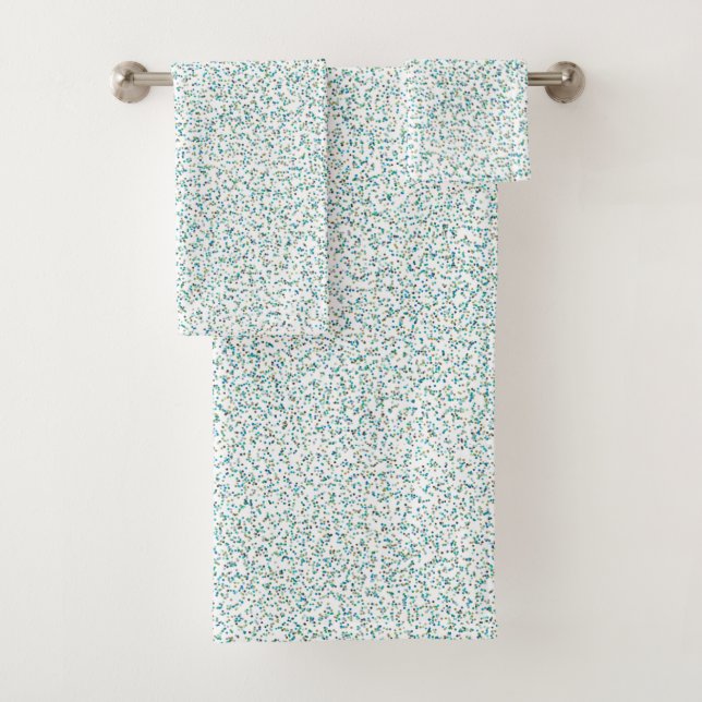 Ocean Inspired Speckled Dots  Bath Towel Set (Insitu)