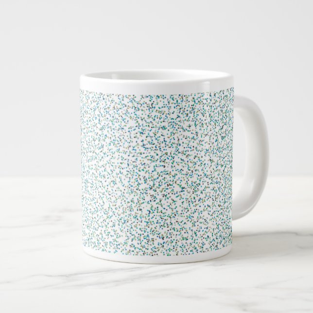 Ocean Inspired Speckled Dots  Giant Coffee Mug (Front Right)