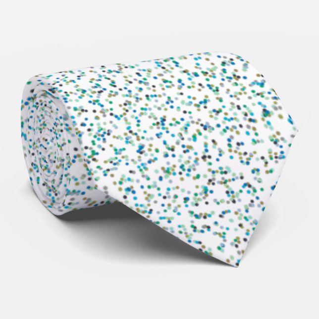 Ocean Inspired Speckled Dots  Neck Tie (Rolled)