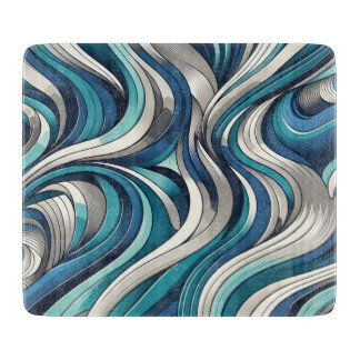 Ocean-Inspired Wave Pattern Cutting Board