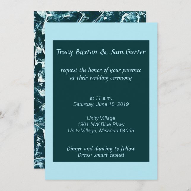 Ocean Inspired Wedding Invitation (Front/Back)