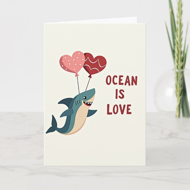 Ocean Is Love Shark Friend Card (Front)