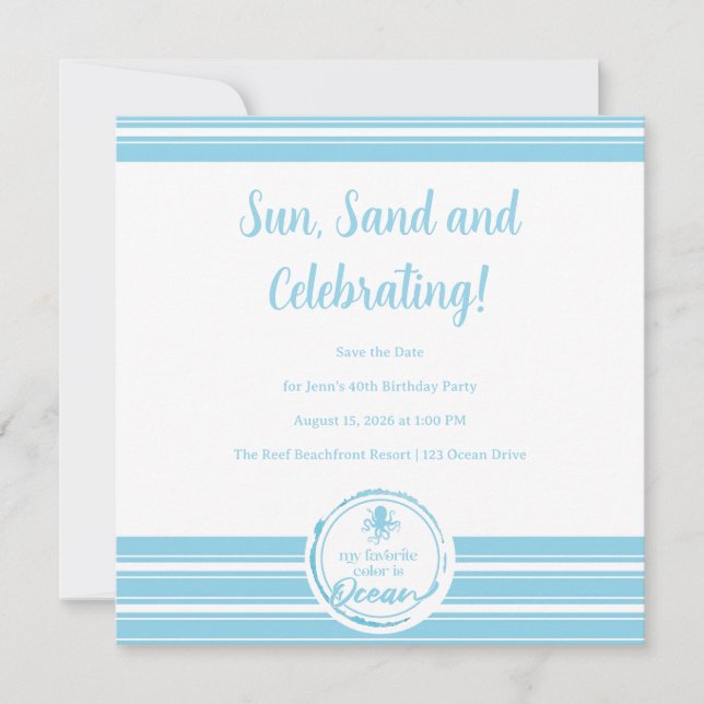Ocean is my favorite Invitation (Front)