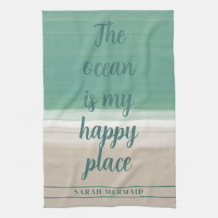 Beach Is My Happy Place Starfish Kitchen Towel