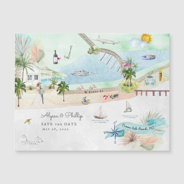 Ocean Isle Beach | North Carolina Illustrated Map (Front)