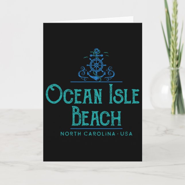 Ocean Isle Beach North Carolina Nautical Design  Card (Front)