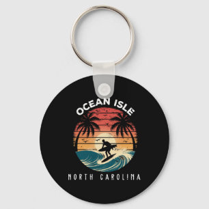 Ocean Isle Beach North Carolina Surfboard Waves Be Keychain