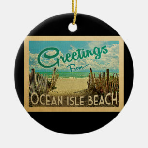 Ocean Isle Beach Ornament Vintage Travel