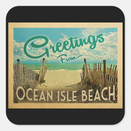 Ocean Isle Beach Vintage Travel Square Sticker