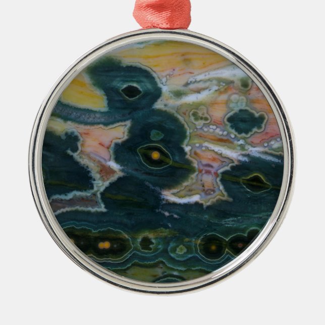 Ocean Jasper Slab Metal Ornament (Front)