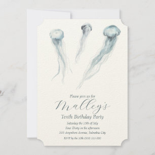 Ocean Jellyfish Age Number Birthday Invite