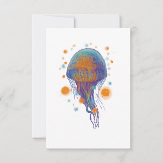  ocean jellyfish thank you card (Front)
