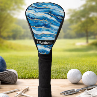 Ocean Jeweled Agate Personalized Golf Head Cover
