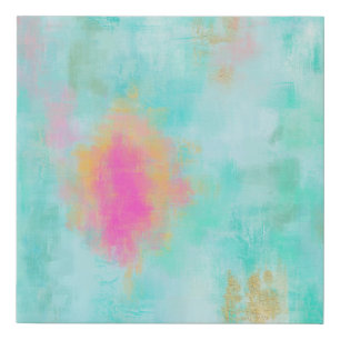 Ocean Joyride - Blue Turquoise Abstract Art Faux Canvas Print