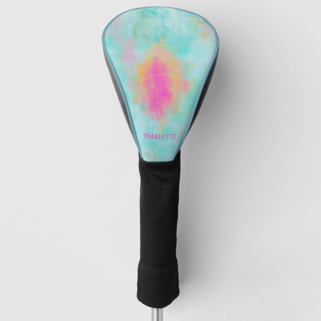 Ocean Joyride - Blue Turquoise Abstract Art  Golf Head Cover (Front)