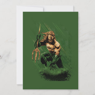Ocean King Trident Warrior Dynamic Comic Art Holiday Card
