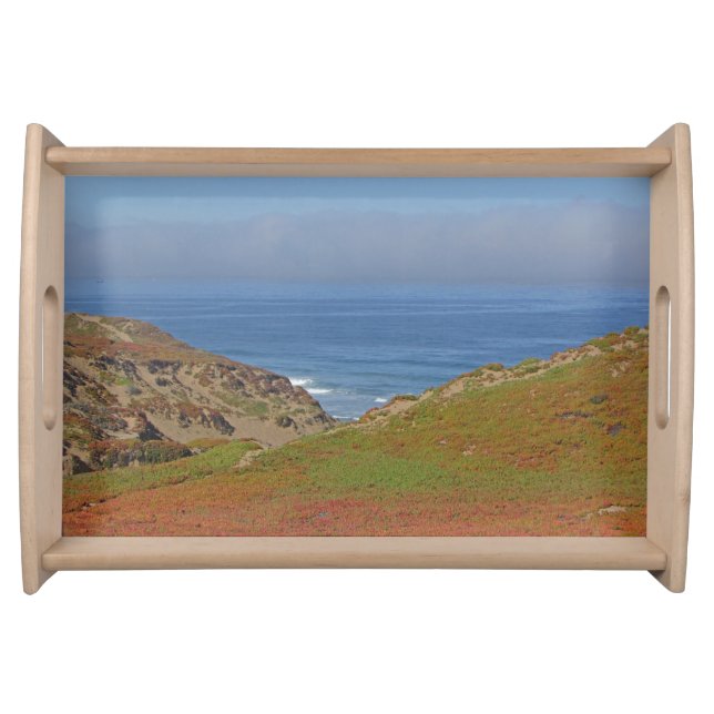 Ocean Landscape Photo Pacific Coast Beach Serving Tray (Front)