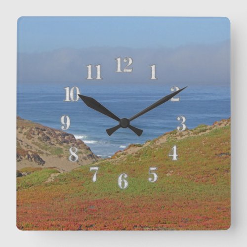 Ocean Landscape Photo Pacific Coast Beach Square Wall Clock