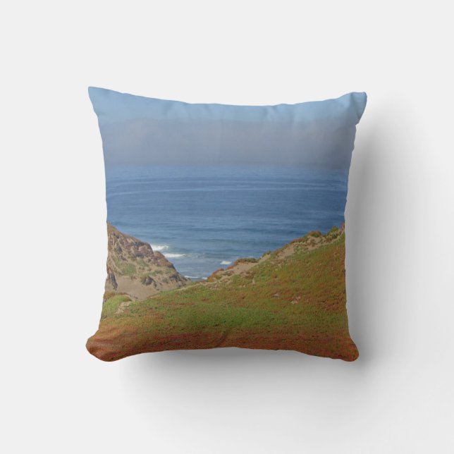 Ocean Landscape Photo Pacific Coast Beach Throw Pillow (Front)