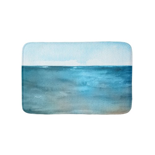 Ocean Landscape Watercolor Beauty Bath Mat