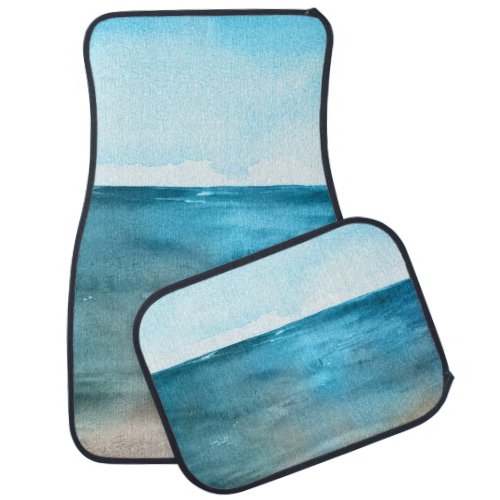 Ocean Landscape Watercolor Beauty Car Floor Mat