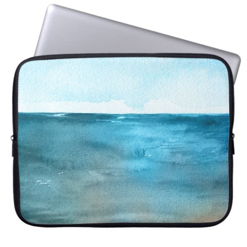 Ocean Landscape Watercolor Beauty Laptop Sleeve
