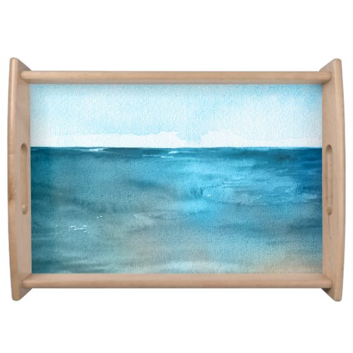Ocean Landscape Watercolor Beauty Serving Tray