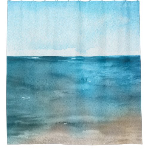 Ocean Landscape Watercolor Beauty Shower Curtain