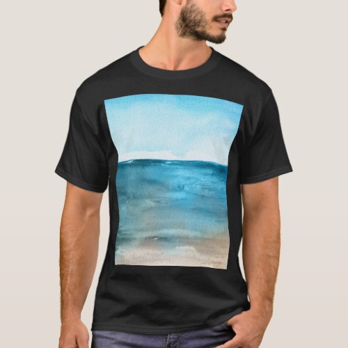 Ocean Landscape Watercolor Beauty T_Shirt