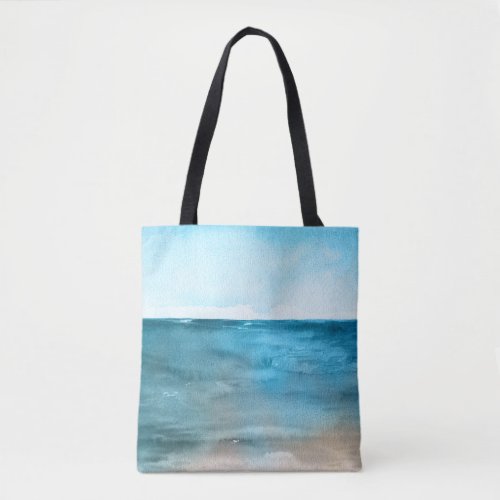 Ocean Landscape Watercolor Beauty Tote Bag