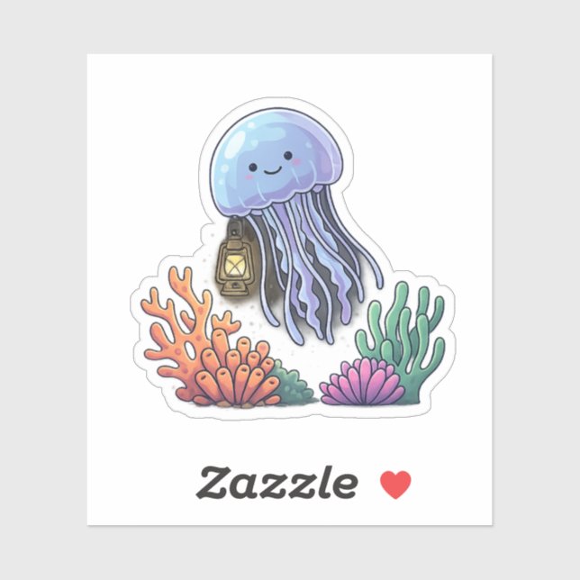 Ocean Lantern Jellyfish Sticker (Sheet)