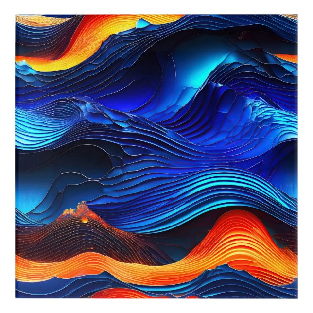 Ocean Lava "Aquaflame" Acrylic Print (Front)