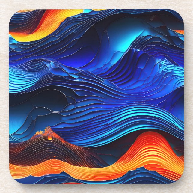 Ocean Lava "Aquaflame" Beverage Coaster (Front)