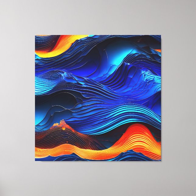 Ocean Lava "Aquaflame" Canvas Print (Front)